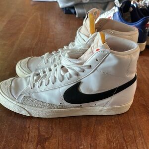 Nike White and Black  High-Top Blazers Sneakers